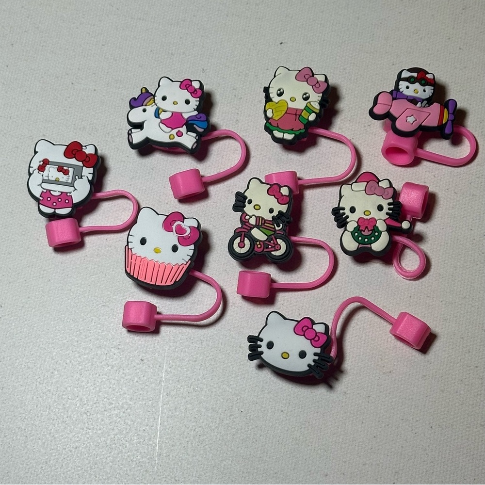 NEW BOUTIQUE SANRIO HELLO KITTY 8 l Cute Design Straw Topper Stanley Tumblers